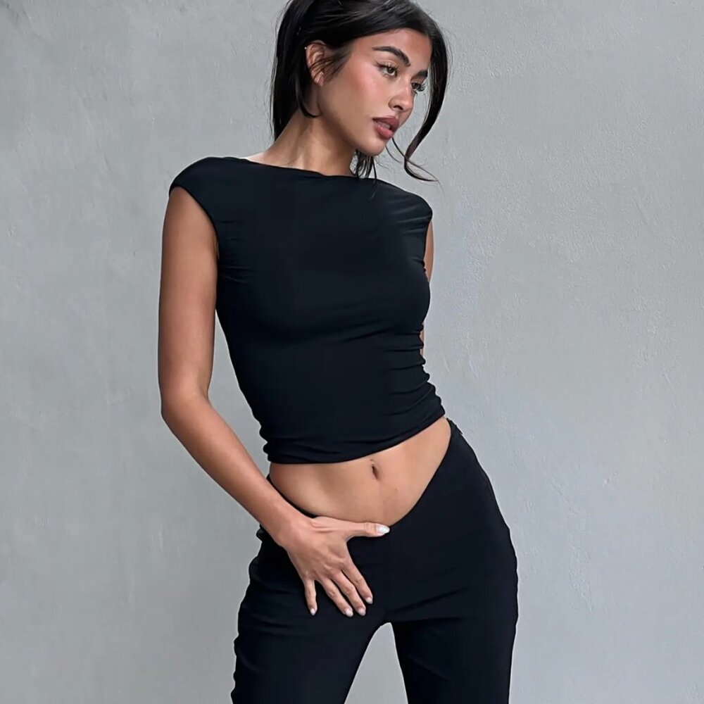 Tiger Mist Christy Black Summer Top